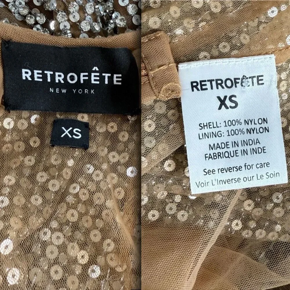 Retrofete Malaya Sequin Embellished Dress Size XS